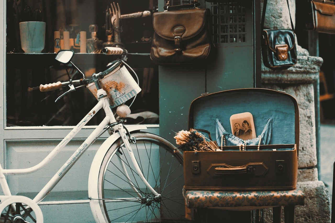 fahrrad kiste schaufenster